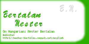 bertalan mester business card